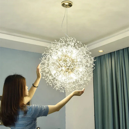 Silver Crystal LED Chandelier Lamp