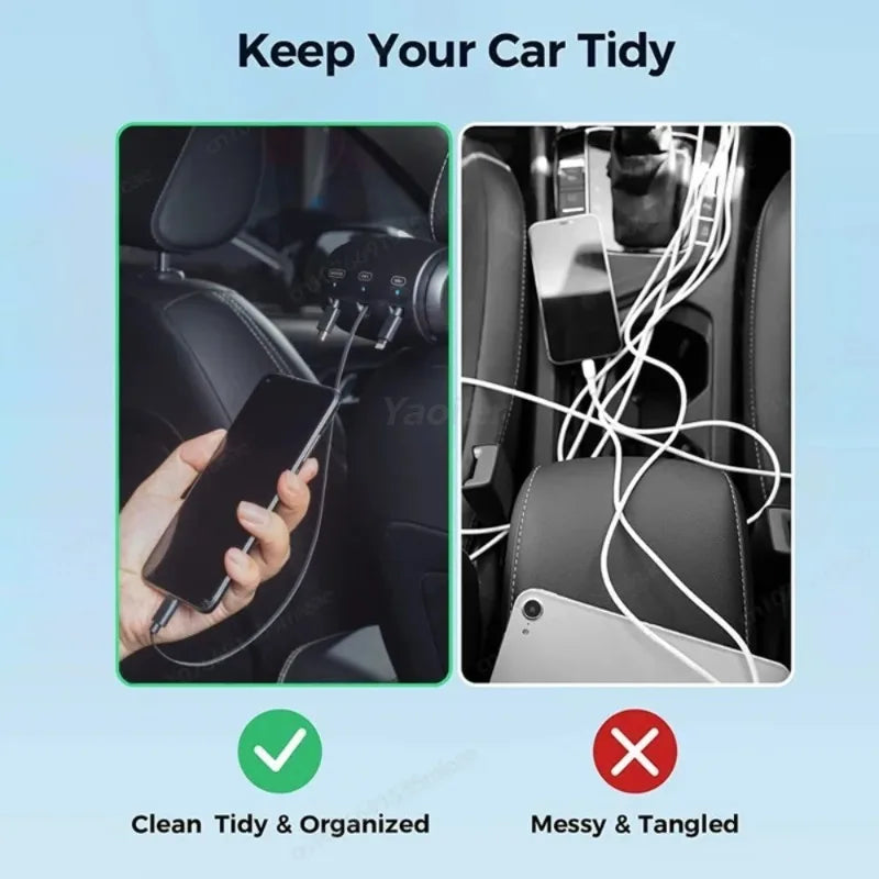 Backseat Power Hub Charger Pro – Smart 3-i-1 laddstation för baksätet