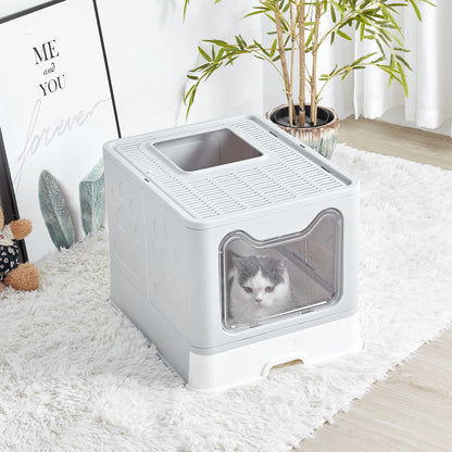 Spacious Foldable Cat Litter Box