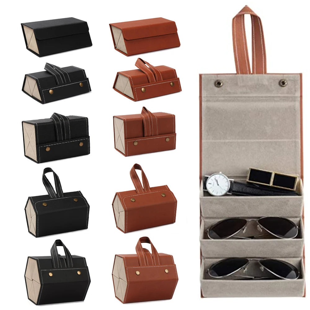 Stylish Leather Glasses Organizer