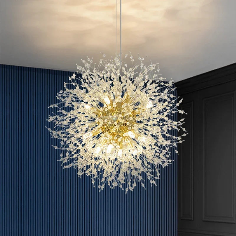 Silver Crystal LED Chandelier Lamp
