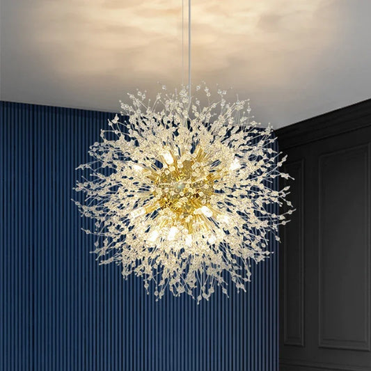 Silver Crystal LED Chandelier Lamp