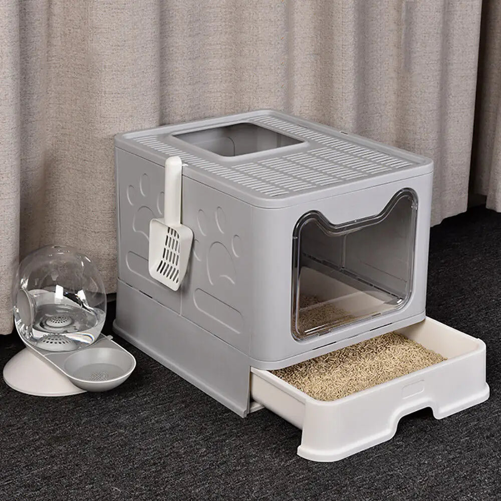 Spacious Foldable Cat Litter Box