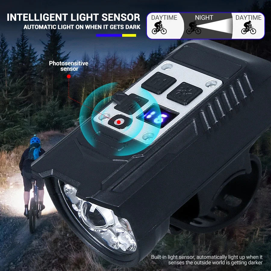 Vattentät LED-cykellampa med USB-laddning