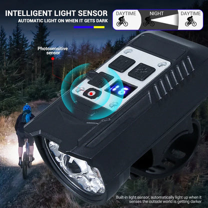 Vattentät LED-cykellampa med USB-laddning