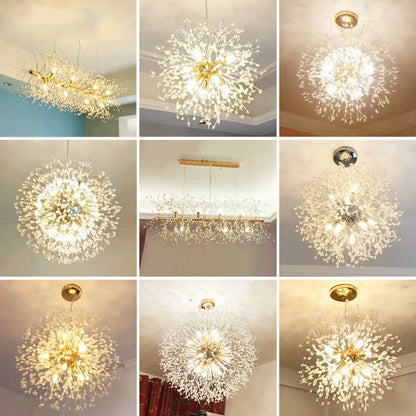 Silver Crystal LED Chandelier Lamp