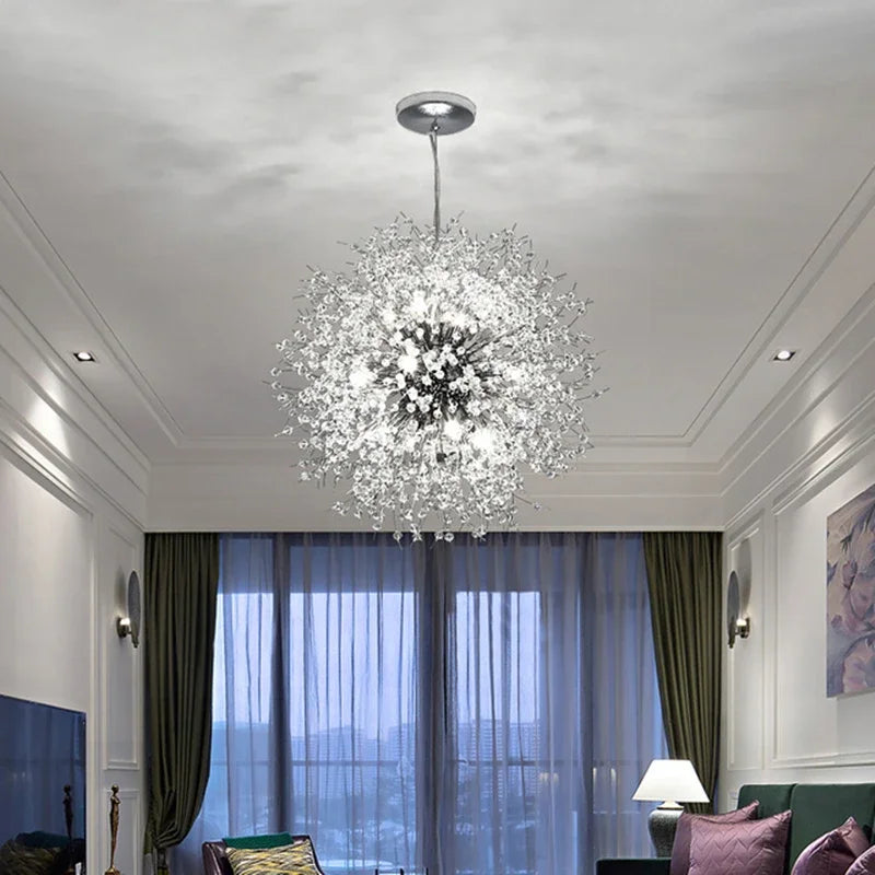 Silver Crystal LED Chandelier Lamp