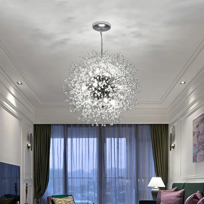 Silver Crystal LED Chandelier Lamp