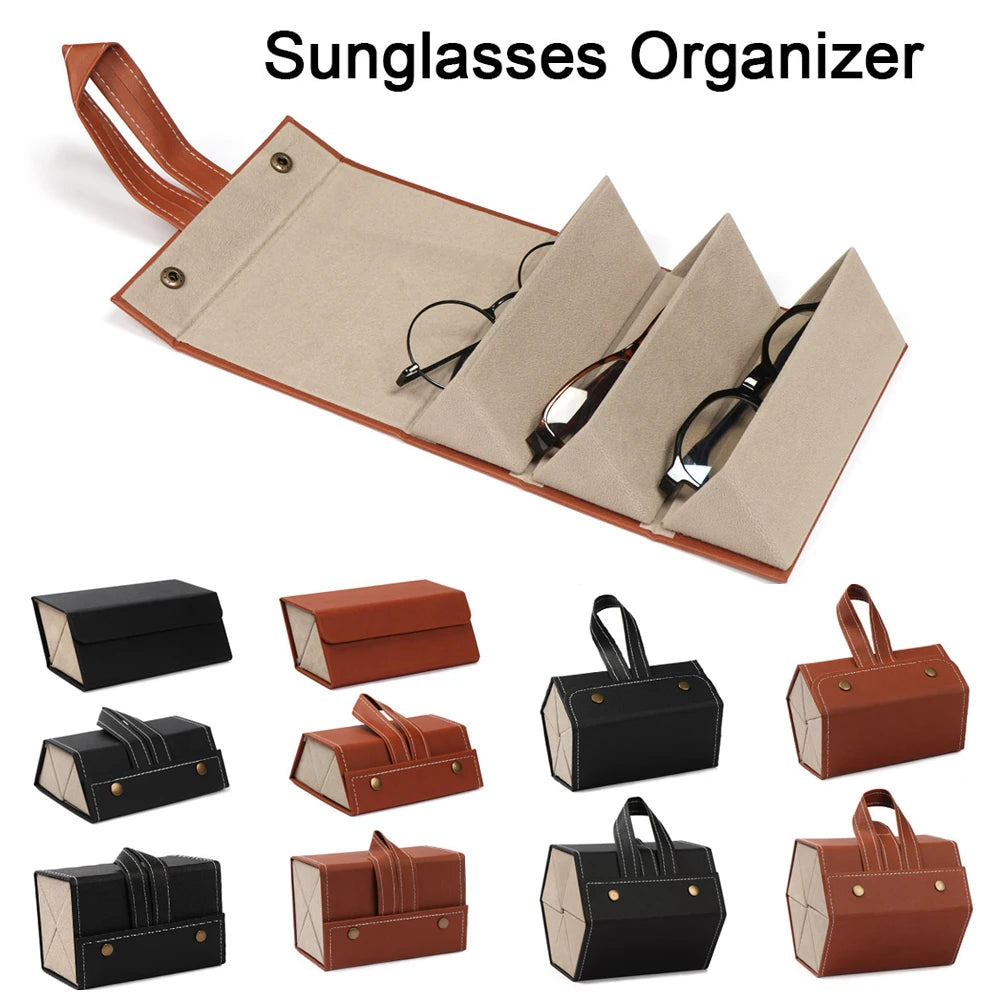 Stylish Leather Glasses Organizer