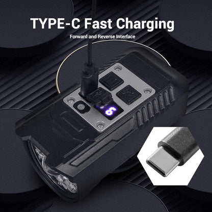 Vattentät LED-cykellampa med USB-laddning